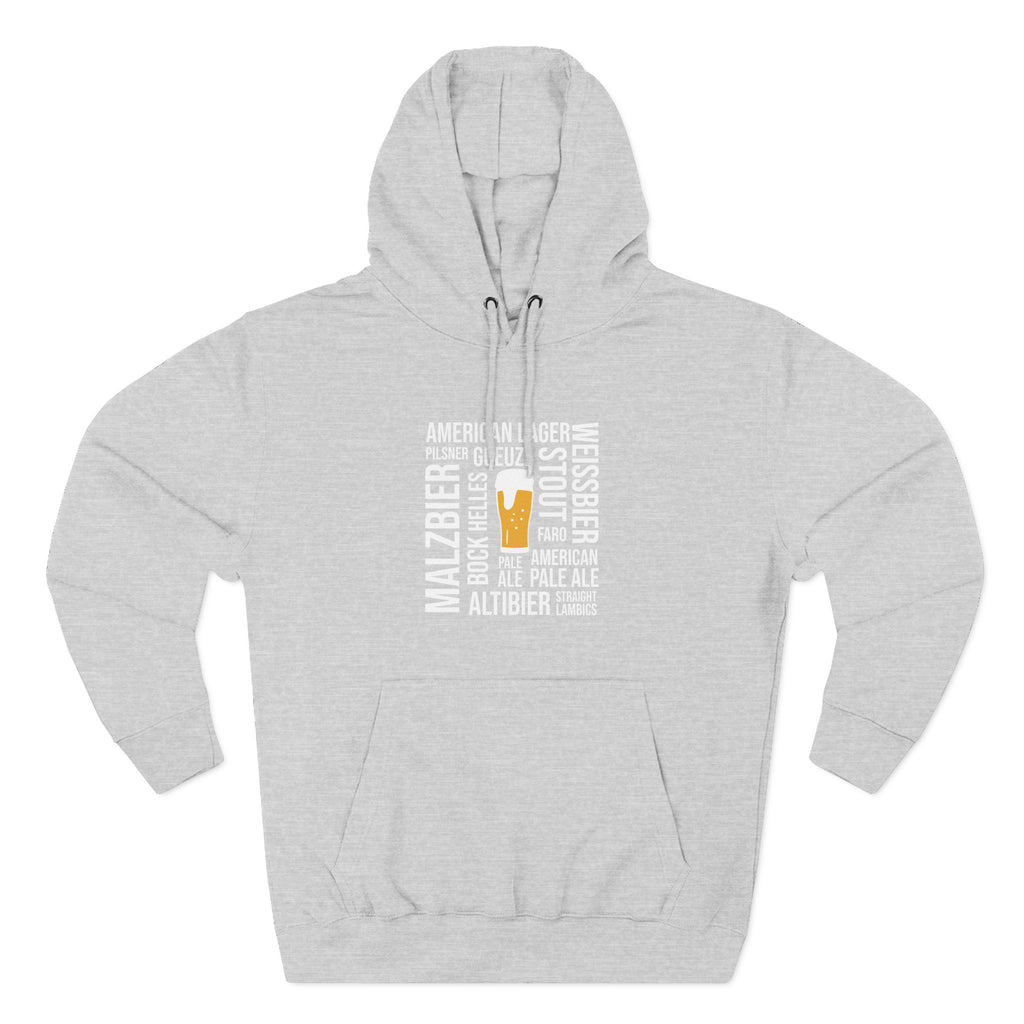Beer Styles Typography Hoodie - Unibutec
