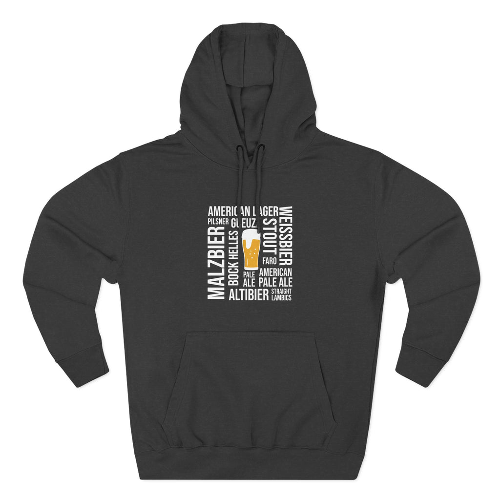 Beer Styles Typography Hoodie - Unibutec