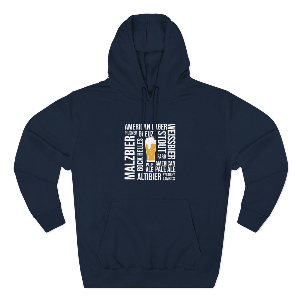 Beer Styles Typography Hoodie - Unibutec