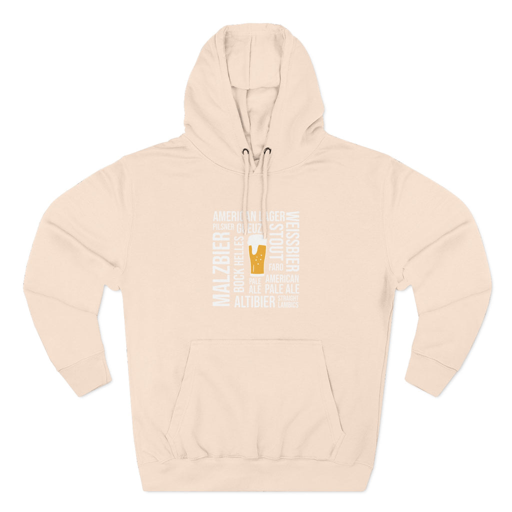 Beer Styles Typography Hoodie - Unibutec