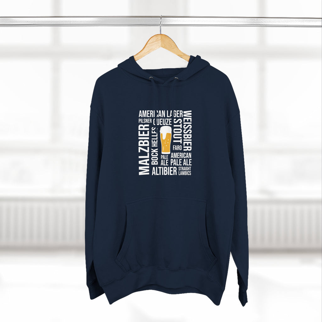 Beer Styles Typography Hoodie - Unibutec
