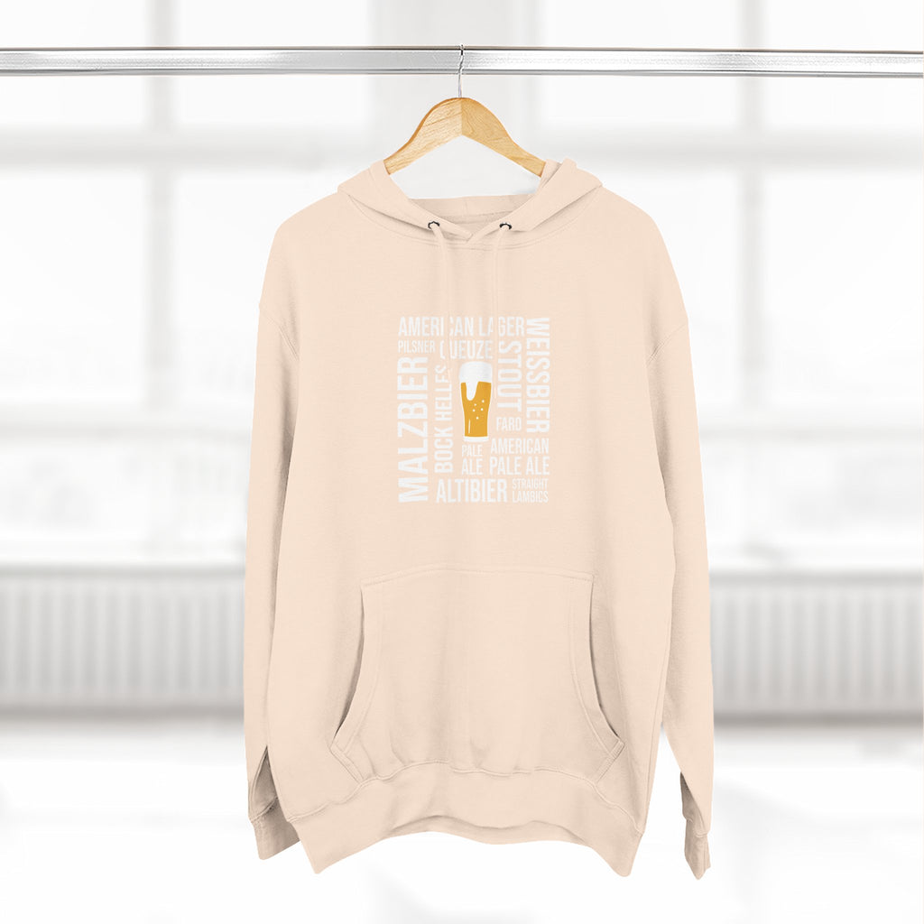 Beer Styles Typography Hoodie - Unibutec