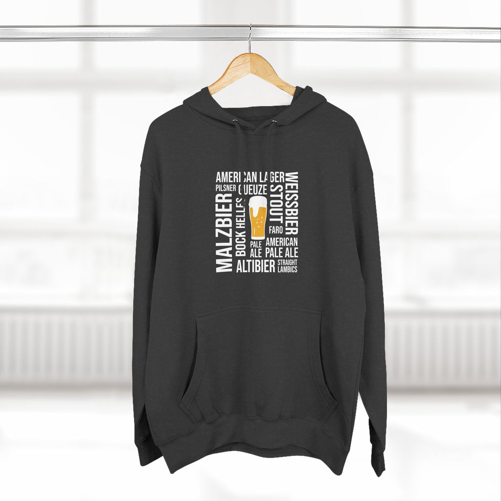 Beer Styles Typography Hoodie - Unibutec