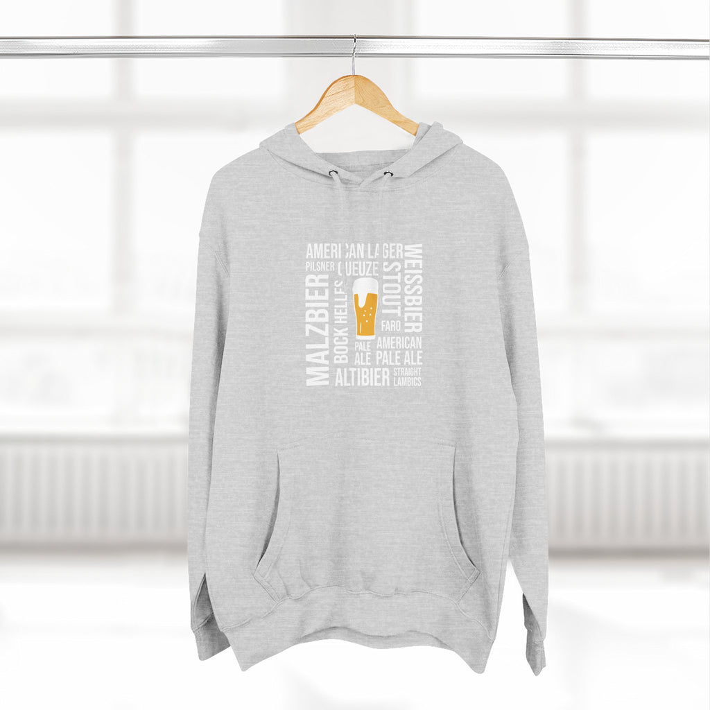 Beer Styles Typography Hoodie - Unibutec